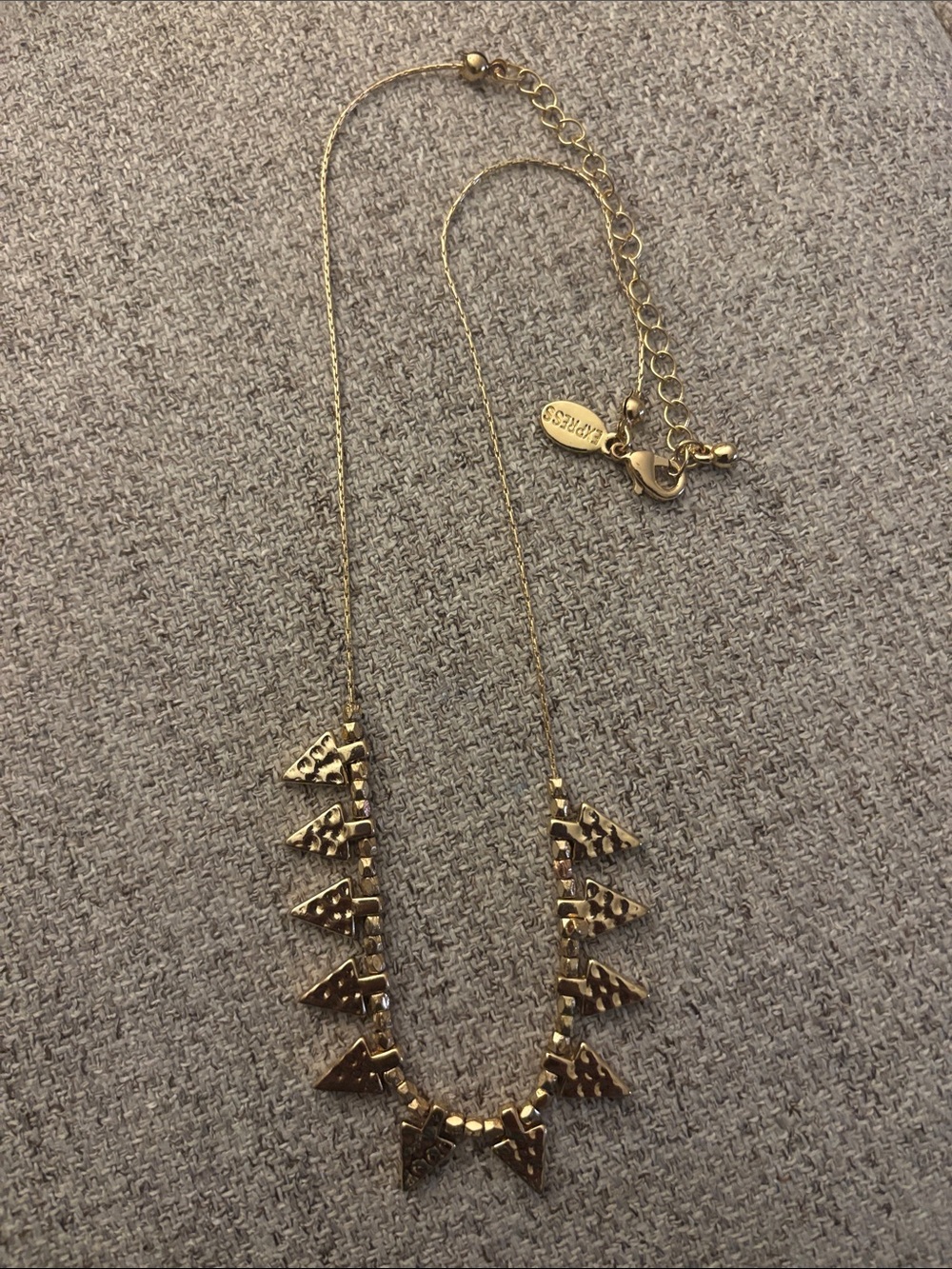 Express Gold-Tone Geometric Spike Necklace